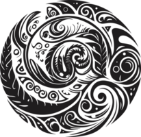 Maori tattoo ornament  ,Maori Taniwha ai generative png