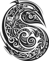 Maori tattoo ornament  ,Maori Taniwha ai generative png