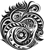 Maori tattoo ornament  ,Maori Taniwha ai generative png