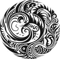 maori tatuaggio ornamento ,Maori taniwha ai generativo png