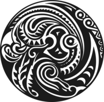 maori tatuaggio ornamento ,Maori taniwha ai generativo png