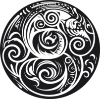 Maori tattoo ornament  ,Maori Taniwha ai generative png