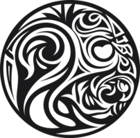 Maori tattoo ornament  ,Maori Taniwha ai generative png