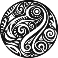 maori tatouage ornement , maori taniwha ai génératif png