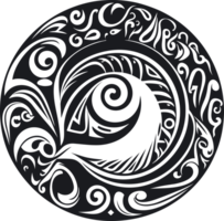 maori tatuaggio ornamento ,Maori taniwha ai generativo png