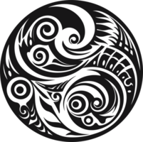 Maori tatoeëren ornament ,Maori taniwha ai generatief png