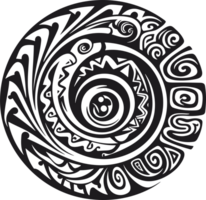 Maori tattoo ornament  ,Maori Taniwha ai generative png