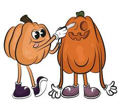 Halloween pumpkins, groove characters, cartoon. Plot, Halloween, event. vector