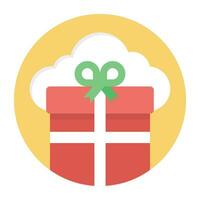Cloud and a gift box representing cloud gift service vector