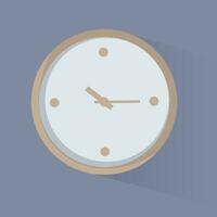 Clock icon in flat style, timer on gray background. Vector design element