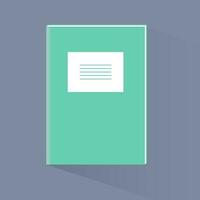 The copybook icon is isolated on a gray background. Vector illustration in a flat style