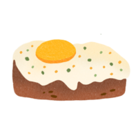 Korean Street Food Gyeran-ppang Egg Bread Decoration Hand Drawn Illustration Doodles png