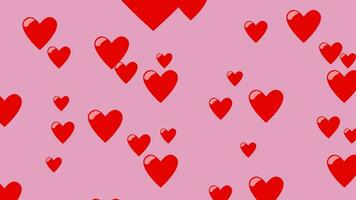 Floating Hearts, red hearts floating with a pink background, motion graphics video, suitable for romantic messages and social media posts, good for valentine's day and wedding invitations, love video