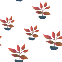 nahtlos Muster mit Aquarell Haus Pflanzen. Clip Art Blumen im ein Topf - - Aufkleber auf ein transparent Hintergrund. drucken zum Textilien, Stoffe und Verpackung Papier png