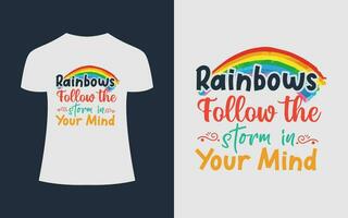 arco iris camiseta vector diseño