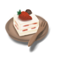 Cartoon strawberry cake png