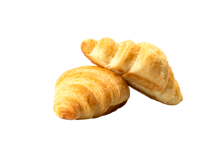 Twin Milk Croissant isolated on white transparent background, PNG File format