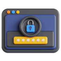 3d icona accesso sicurezza png