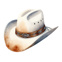 veedrijfster hoed waterverf clip art, western rodeo, gebrandschilderd en oud pet ai gegenereerd png