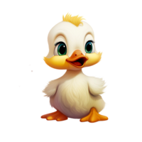 Duckling cartoon, cute baby duck clipart AI Generated png