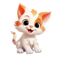 fofa gatinho desenho animado clipart ai gerado png