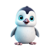 Penguin chick, baby penguin cartoon clipart AI Generated png