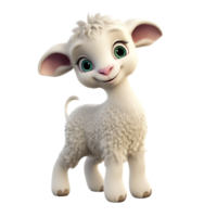 Cute lamb clipart, cartoon baby sheep AI Generated png