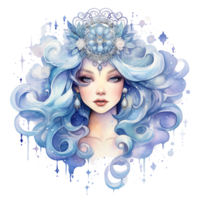 Celestial Goddess Watercolor Clipart AI Generated png