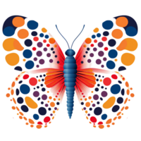 Vibrant Multicolored Butterfly Clipart AI Generated png