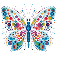 Chromatic Flutter, Multi-Colored Butterfly Illustrations AI Generated png