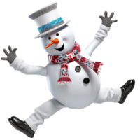 Christmas snowman jolly mood isolated  ai generated png