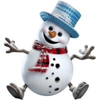 Natal boneco de neve feliz engraçado pose isolado clipart ai gerado png