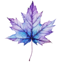 Purple maple leaf watercolor clipart ai generated png