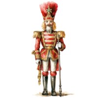 christmas nutcracker watercolor clipart isolated with soldier dress ai generated png