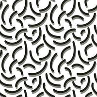 Geometric Seamless Pattern of simple arcs. Black white gray monochrome vector. Semicircular lines in doodle style. For print clothes, textiles, fabrics, web design, covers, wallpapers vector