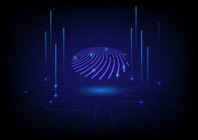 Abstract fingerprint security technology background. vector