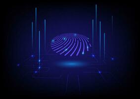 Abstract fingerprint security technology background. vector