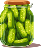 Pickled Cucumber Illustration clipart ai generative png