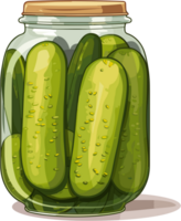 Pickled Cucumber Illustration clipart ai generative png