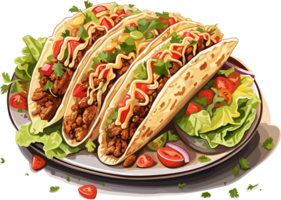 taco Mexicaans voedsel illustratie ai generatief png