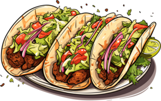 taco mexicano comida ilustración ai generativo png