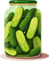 Pickled Cucumber Illustration clipart ai generative png