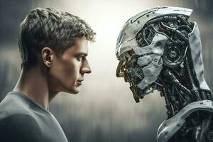 Intelligence technology business robotic science industry futuristic people artificial work android innovation cyborg photo