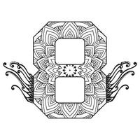 Number Mandala coloring Pages vector