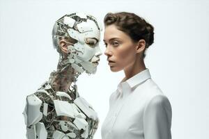 personas tecnología inteligencia futurista robótico cyborg artificial Ciencias trabajo artificial humano negocio inteligencia tecnología foto