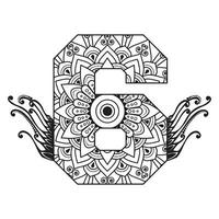 Number Mandala coloring Pages vector