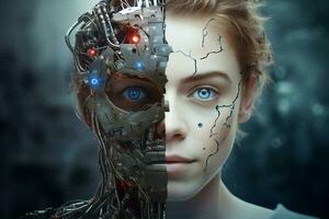 imaginación inteligencia ilustración personas biónico negocio artificial Ciencias robótico trabajo cyborg máquina tecnología futurista foto