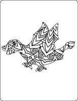 Dragon Mandala Coloring Pages for Adult vector