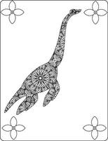 Dinosaur Mandala Coloring Pages for adult vector