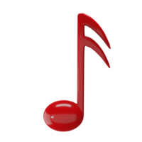 musical Nota más rojo 3d png